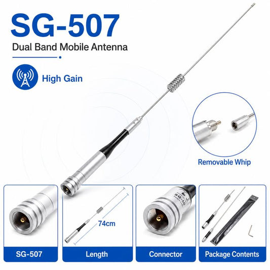 UV Dual-Band Walkie Talkie Mobile Radio High-Gain Antenna
