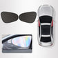 Black geometric privacy car window shades, two curved oval panels