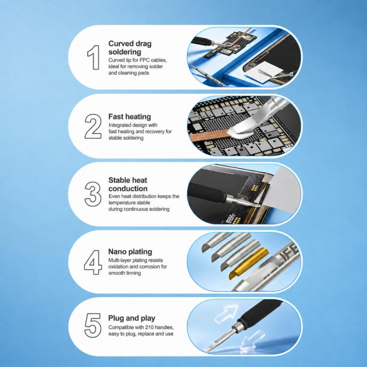 RELIFE 210?OL Curved Soldering Iron Tip