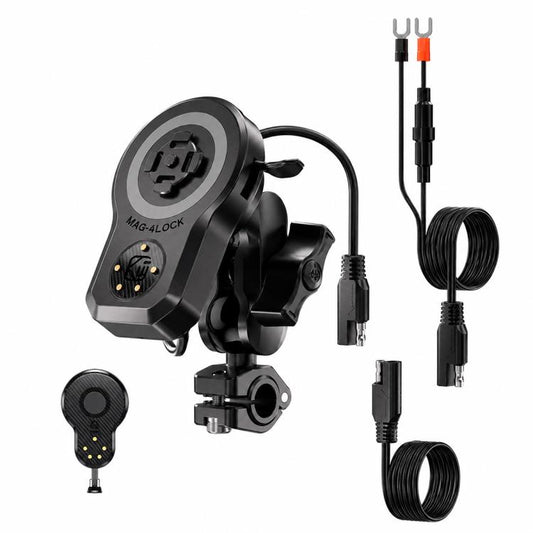 45W Motorcycle 360-degree Rotating Magnetic Phone Wireless Charger Holder, Handlebar Model-A1, Rearview Mirror Mount-A2, Rearview Mirror Arm-A3, M8 Screw-A4, Crossbar-A5, Heavy-Duty Clamp-A6, Oil Pump Base-A7