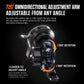 Adjustable motorcycle magnetic phone mount arm with rotating clamp mechanism