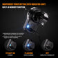 Black motorcycle magnetic phone charger mount with blue indicator light and power button