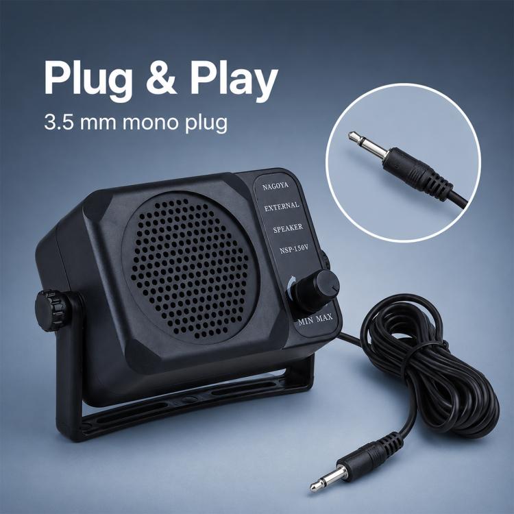 NSP-150V Car Radio External Speaker with Volume Control and Adjustable Stand