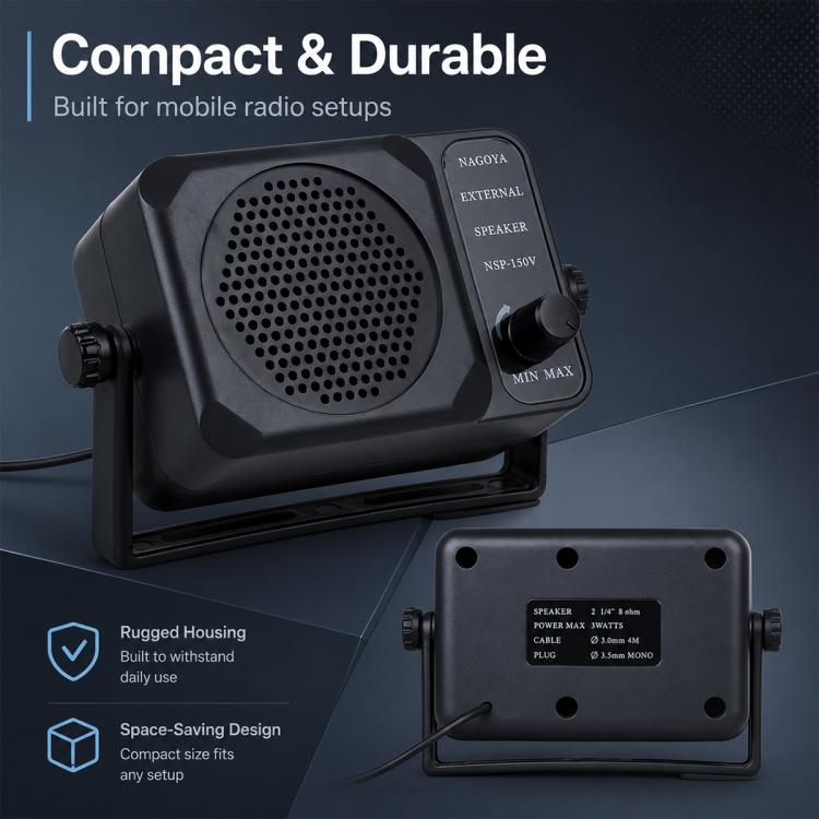 NSP-150V Car Radio External Speaker with Volume Control and Adjustable Stand