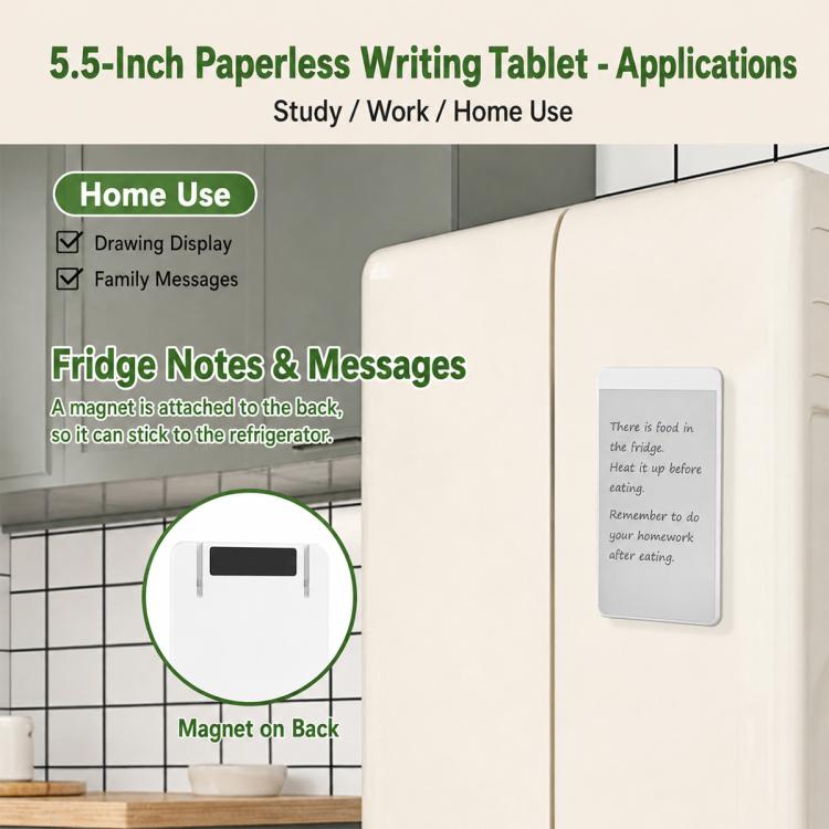 5.5-inch paperless writing tablet with magnet on back for fridge notes