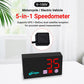 5-in-1 speedometer with GPS module, black case, red LED readout and km/h icon