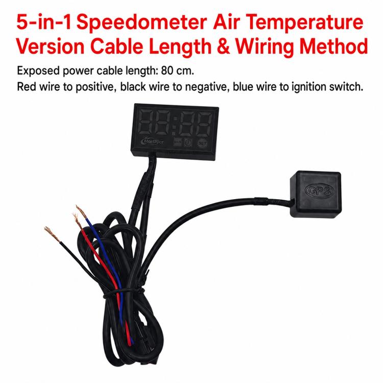 5-in-1 speedometer air temperature version wiring harness with sensor lead and module
