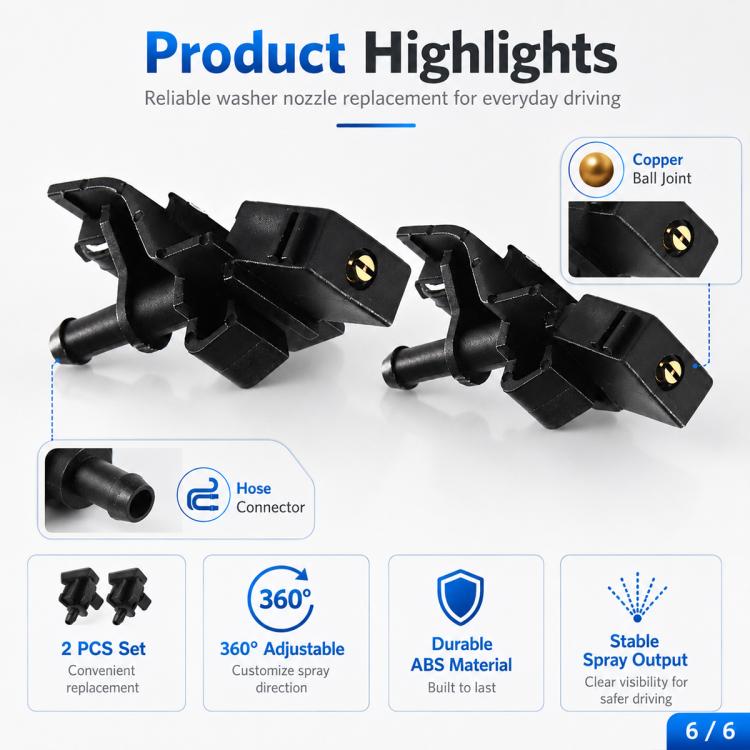 2 PCS/Set Automotive Glass Washer Sprayer Cap Nozzle