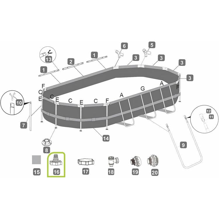 P6H1419 Pool Hose Adapter