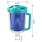 Pool leaf canister with teal handle and blue mesh drum, shown with side outlet