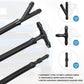 Black windshield washer hose kit with multiple spray jet nozzles and fittings