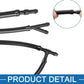 Close-up of black windshield washer hose nozzles and connector tees