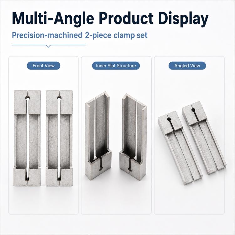 2-piece key clamp set shown from front, angled, and side views for HON66
