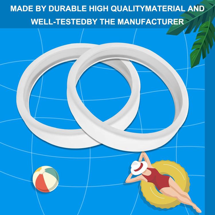 Pool cleaning sweeper tires pair, white circular rings