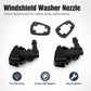 Windshield washer nozzle set with two nozzles and two rubber gasket seals