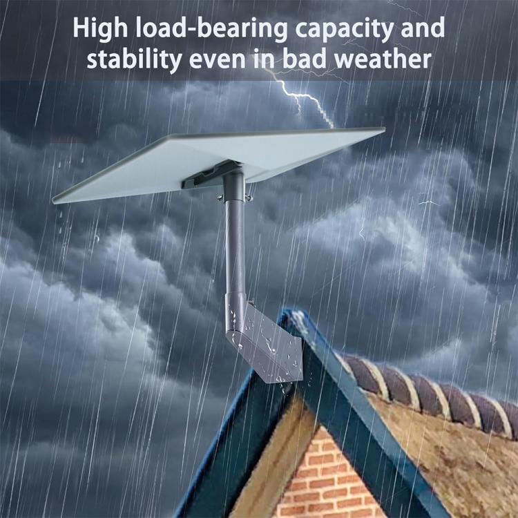 Aluminum mount bracket with side plate on a vertical pole in rainy weather