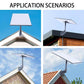 Roof eave mount bracket installed on multiple house corners and roof edges