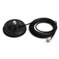 Black magnetic antenna base with 5 m coax cable and metal RF plug connector