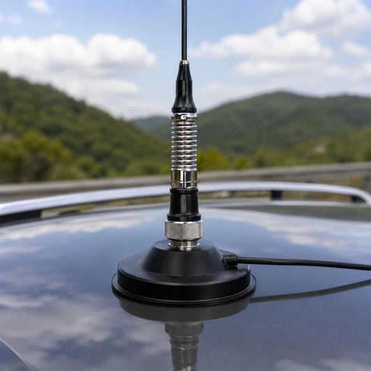 12CM Vehicle Magnetic Antenna Mount Base with 5M Coaxial Cable for Mobile Radio Antennas