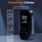 Portable car air pump with digital screen and five-mode selection display panel