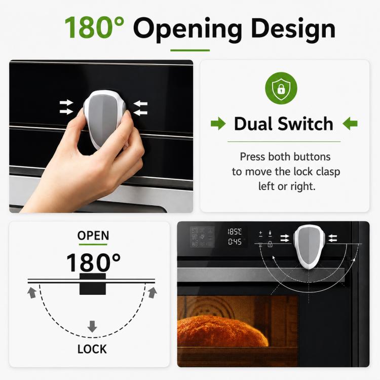 Built-in Oven Door Child-proof Lock Safety Latch