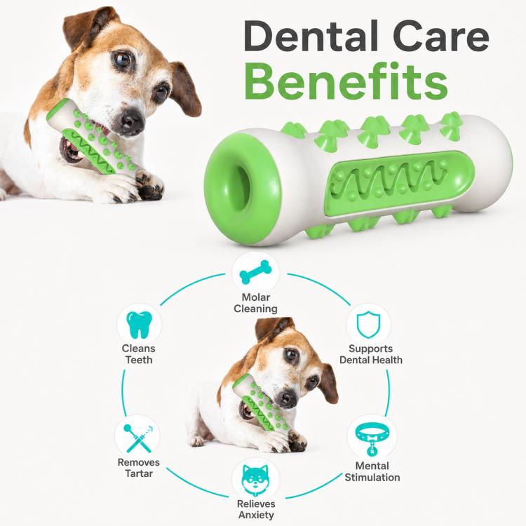Dog Chewable Bone Shaped Reinforced Gray Shell Teething Stick Pet Toy