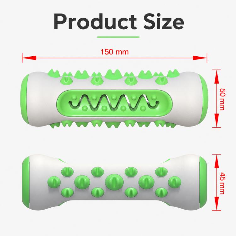 Dog Chewable Bone Shaped Reinforced Gray Shell Teething Stick Pet Toy