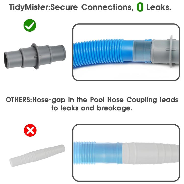 Plastic Swimming Pool Vacuum Hose Connector with 2 Iron Clamps