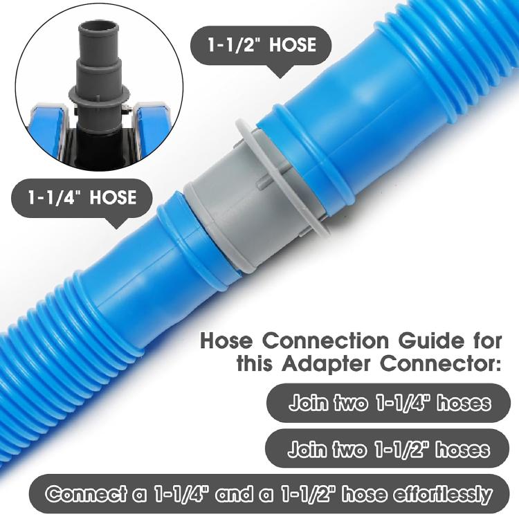 Plastic Swimming Pool Vacuum Hose Connector with 2 Iron Clamps