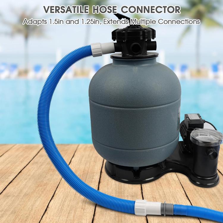 Plastic Swimming Pool Vacuum Hose Connector with 2 Iron Clamps