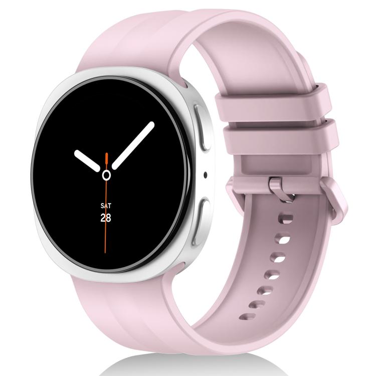 For Galaxy Watch9 / 8 / 8 Classic xDfind Solid Color Vertical Striped Silicone Watch Band, S, L