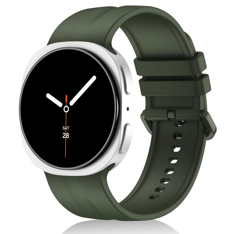 For Galaxy Watch9 / 8 / 8 Classic xDfind Solid Color Vertical Striped Silicone Watch Band, S, L