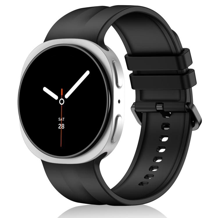 For Galaxy Watch9 / 8 / 8 Classic xDfind Solid Color Vertical Striped Silicone Watch Band, S, L