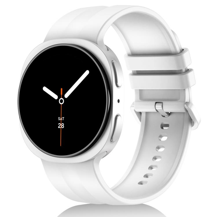 For Galaxy Watch9 / 8 / 8 Classic xDfind Solid Color Vertical Striped Silicone Watch Band, S, L