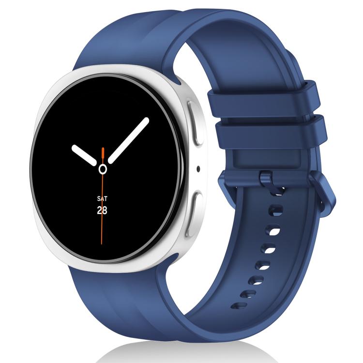 For Galaxy Watch9 / 8 / 8 Classic xDfind Solid Color Vertical Striped Silicone Watch Band, S, L