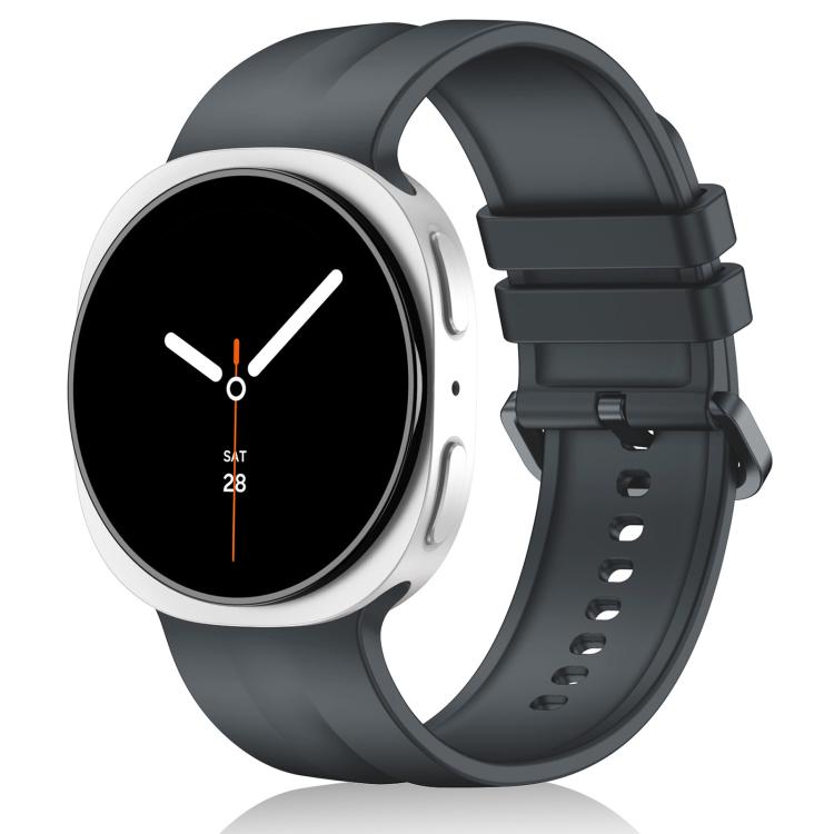 For Galaxy Watch9 / 8 / 8 Classic xDfind Solid Color Vertical Striped Silicone Watch Band, S, L