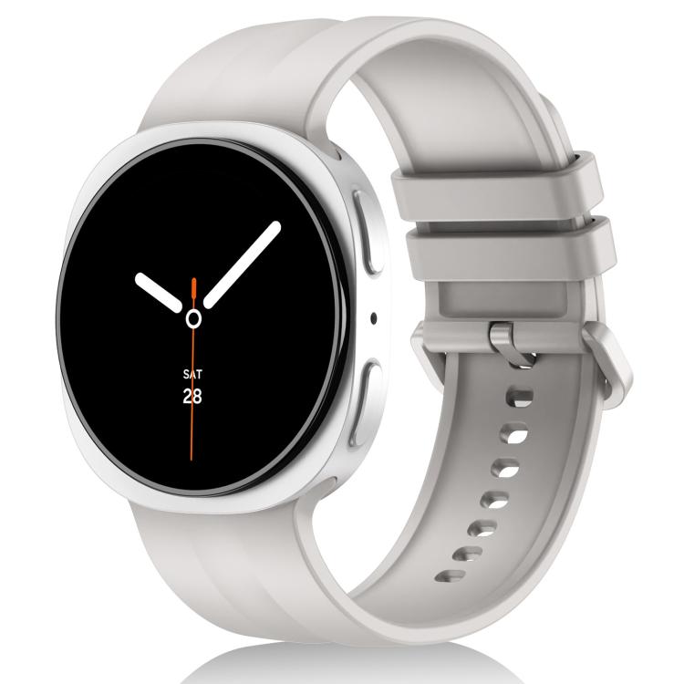 For Galaxy Watch9 / 8 / 8 Classic xDfind Solid Color Vertical Striped Silicone Watch Band, S, L