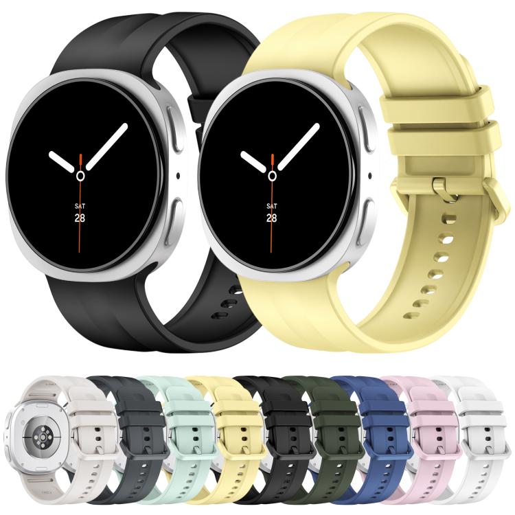 For Galaxy Watch9 / 8 / 8 Classic xDfind Solid Color Vertical Striped Silicone Watch Band, S, L