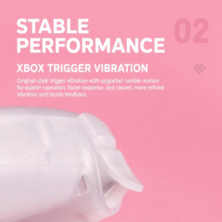 Translucent wired controller grip area with visible housing detail