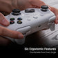 White 2.4G Bluetooth game controller with dual analog sticks, close-up