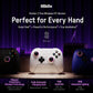 White wireless gamepad on charging stand with colored ABXY button highlights