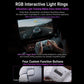 White wireless gamepad with interactive light rings highlighted around joysticks