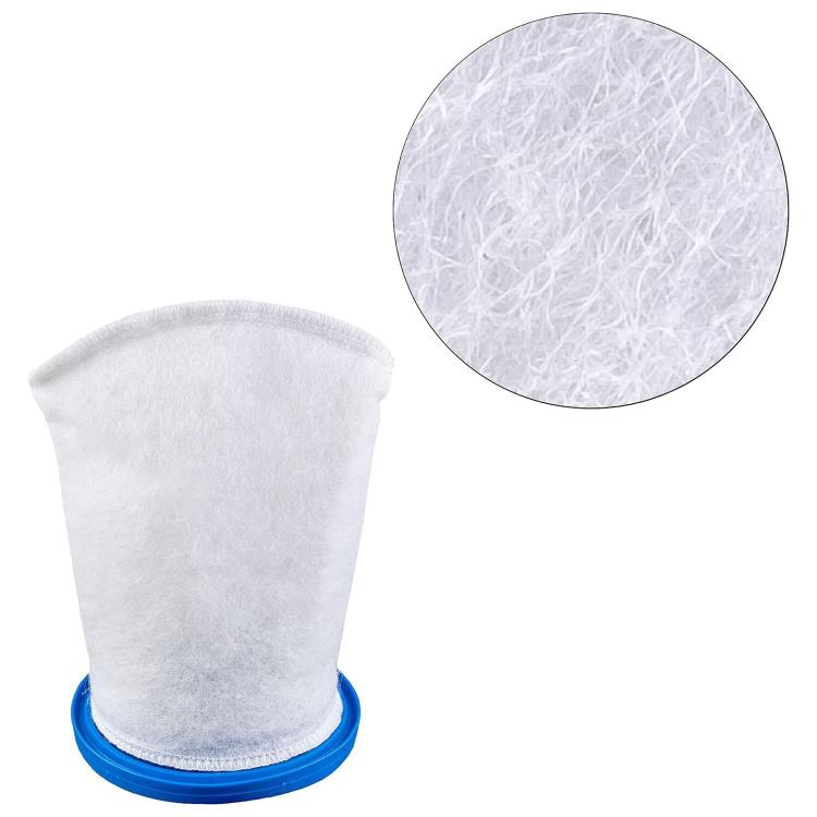 Pool vacuum fleece filter bag with blue rim and open top, white multi-layer fabric