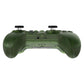 Green wireless game controller side view with trigger grips and back ports
