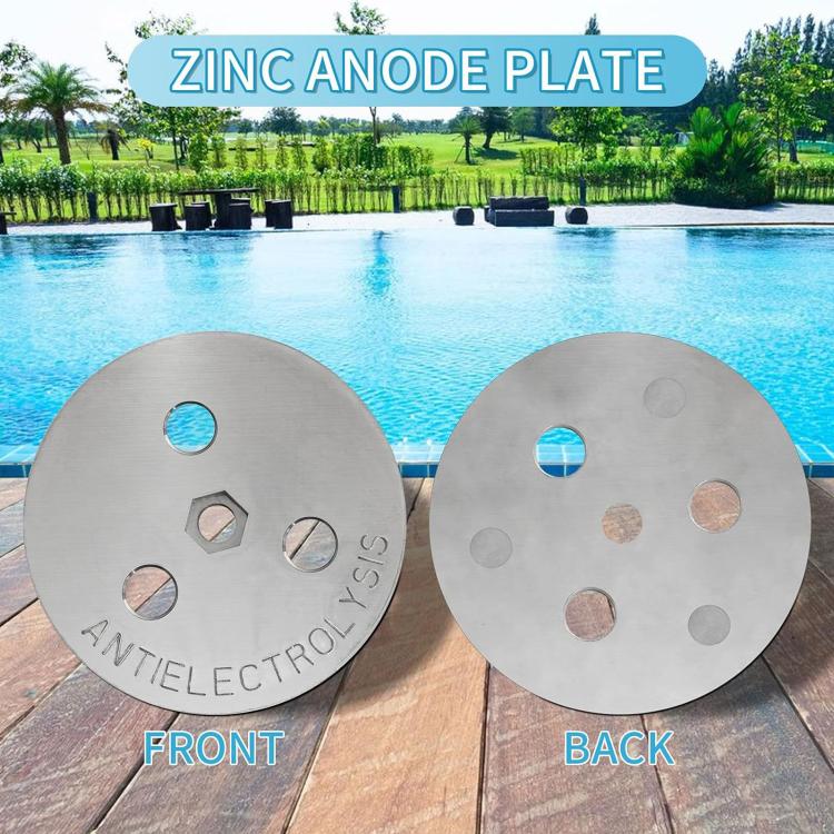 Zinc anode weight block set: two round metal plates with mounting holes