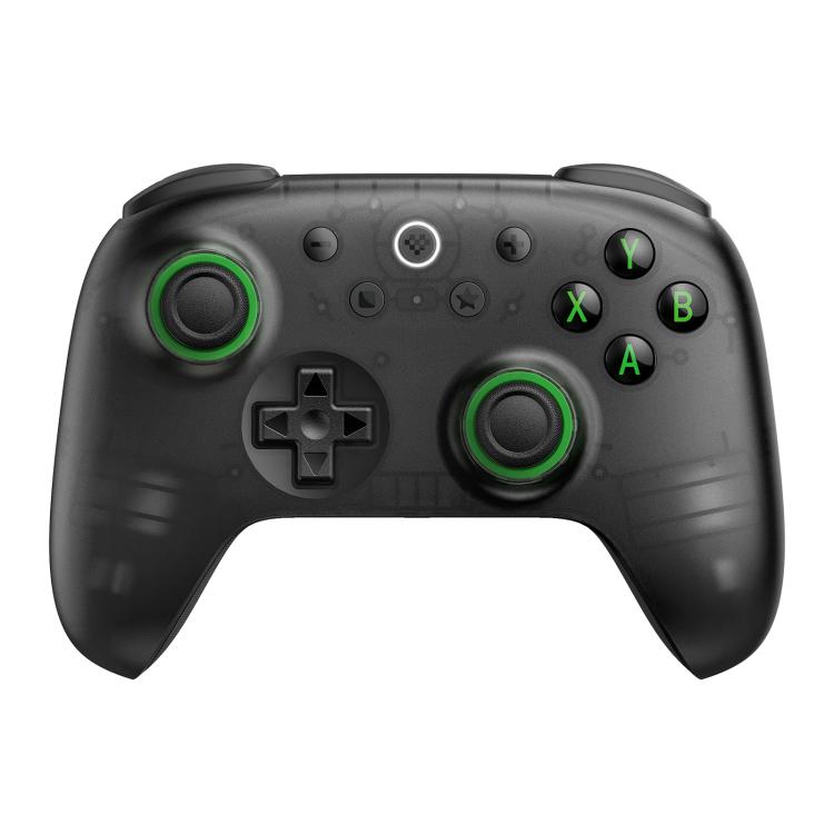 8BitDo Orion Youth wireless controller front with green joystick rings and ABXY buttons