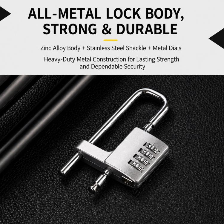 Adjustable Lock-Length Combination Lock for Cabinet Door Handles