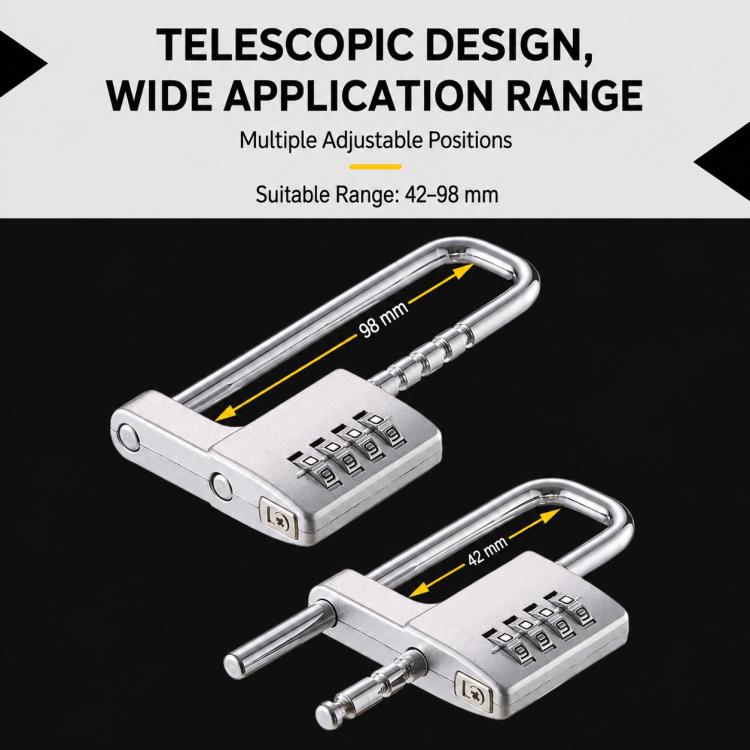 Adjustable Lock-Length Combination Lock for Cabinet Door Handles