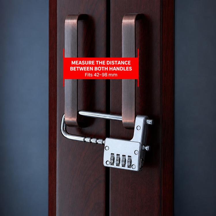 Adjustable Lock-Length Combination Lock for Cabinet Door Handles