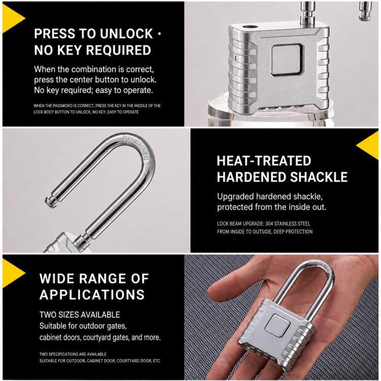 All-Metal Combination Padlock Heavy-Duty Lock for Warehouse & Garden Gate